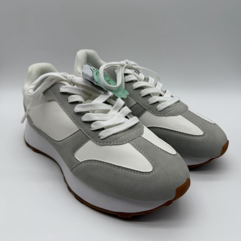 Perry Ellis Portfolio Stride Ultra Foam White Gray Sneakers PEA24E0175A Size 8.5